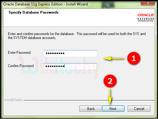  step 7 oracle installation procedure password